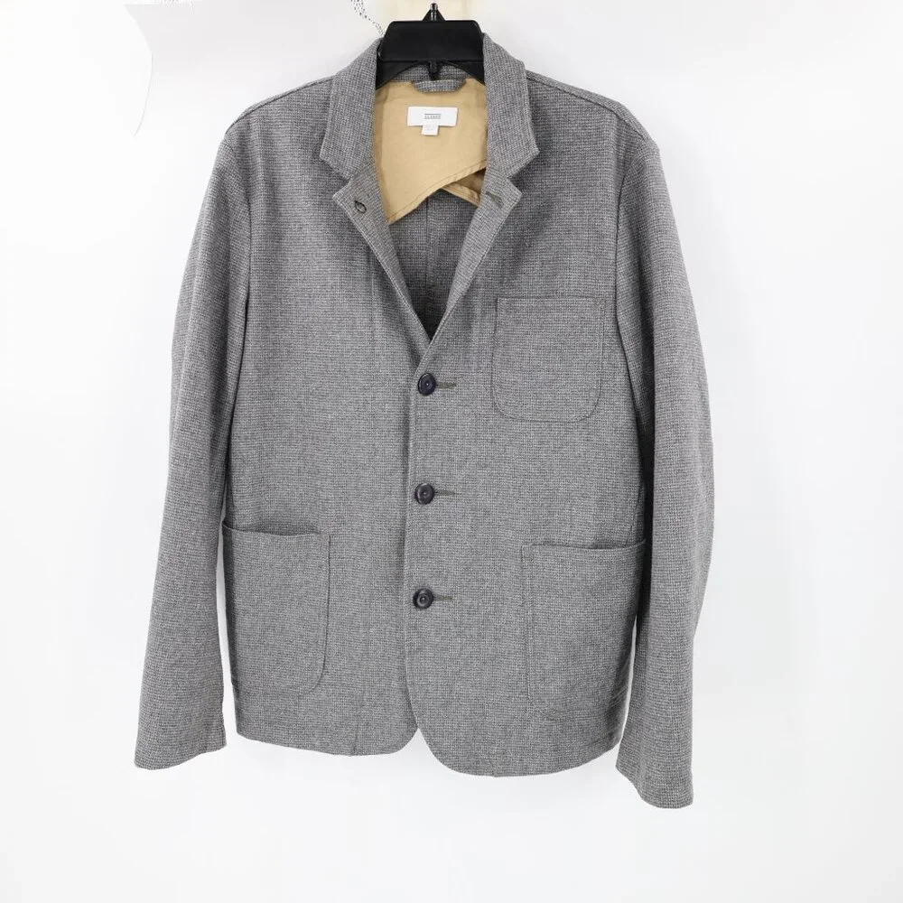 Closed Worker Jacket Mens 38 Wool Blend Three Button patch Pockets houndstooth